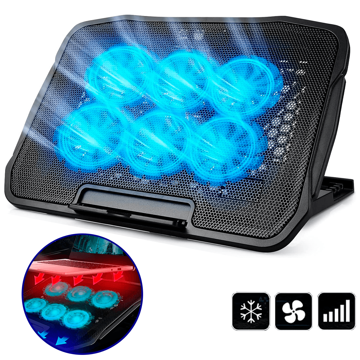 Ventilador para Laptop, Enfriador para Laptop Base De Refrigeración para Ordenador Portatil