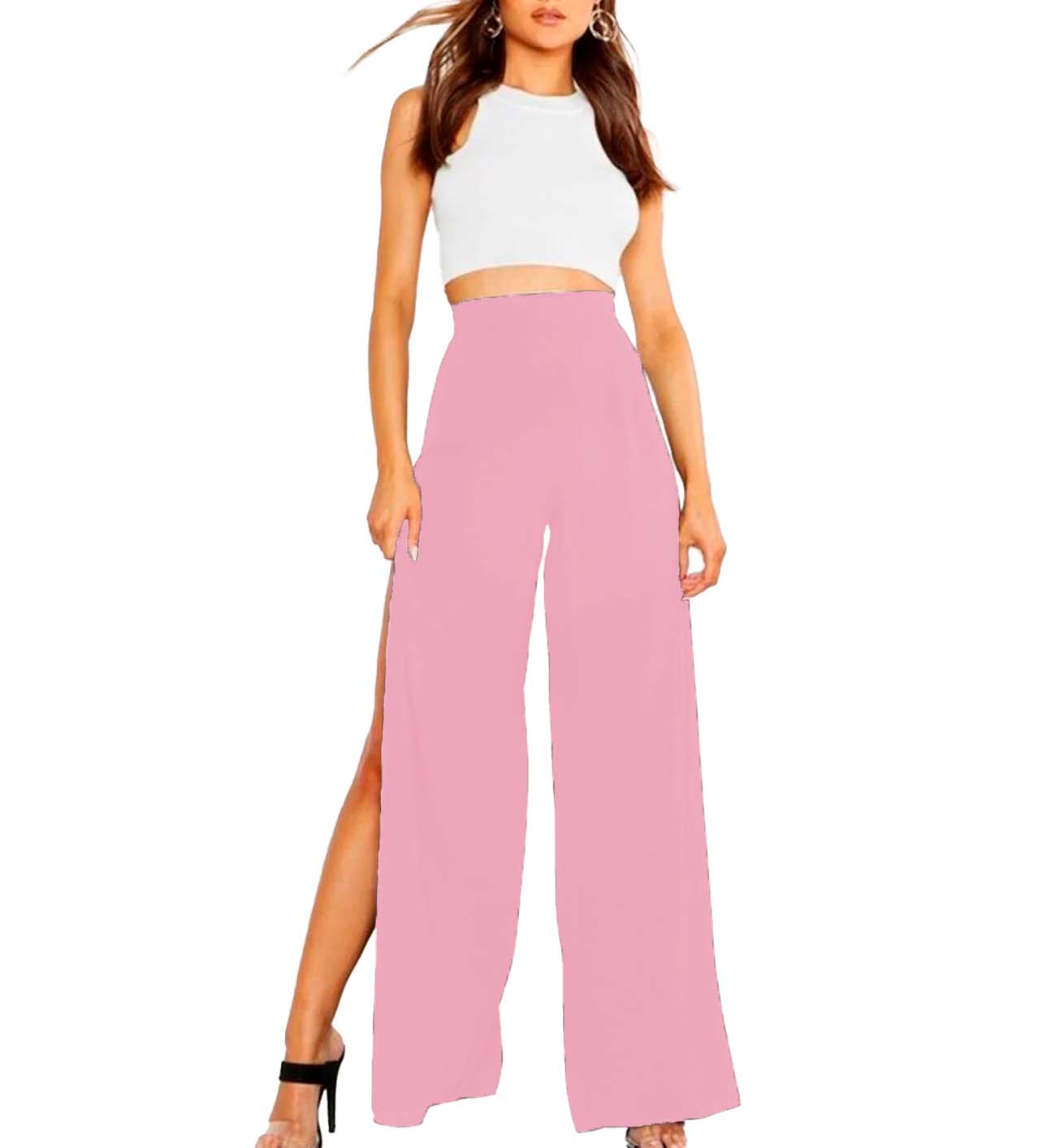 Pantalon tiro alto con aberturas