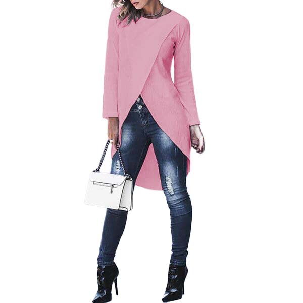 Blusa con cola de pato cruzada