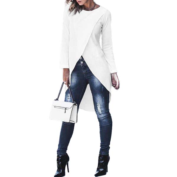 Blusa con cola de pato cruzada