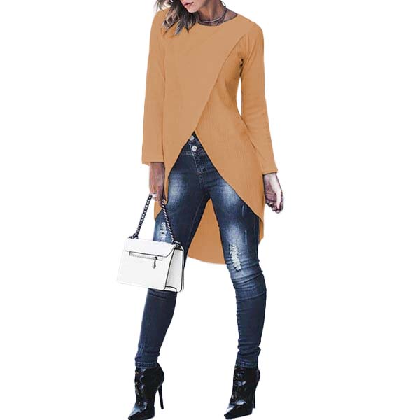 Blusa con cola de pato cruzada