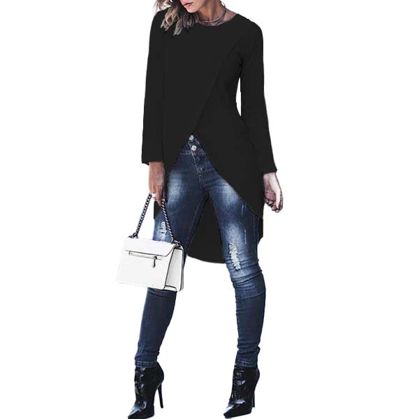 Blusa con cola de pato cruzada