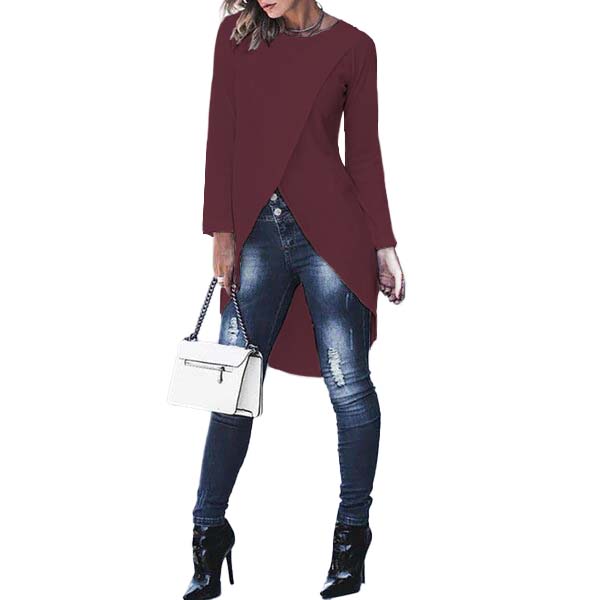 Blusa con cola de pato cruzada