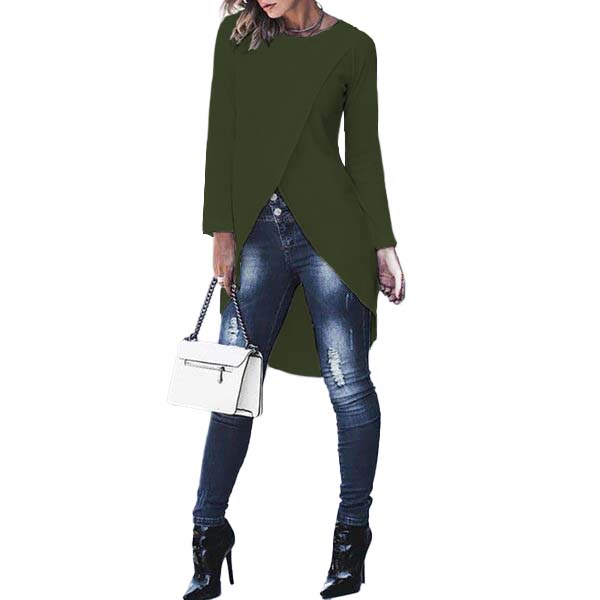 Blusa con cola de pato cruzada