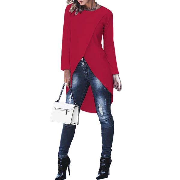 Blusa con cola de pato cruzada