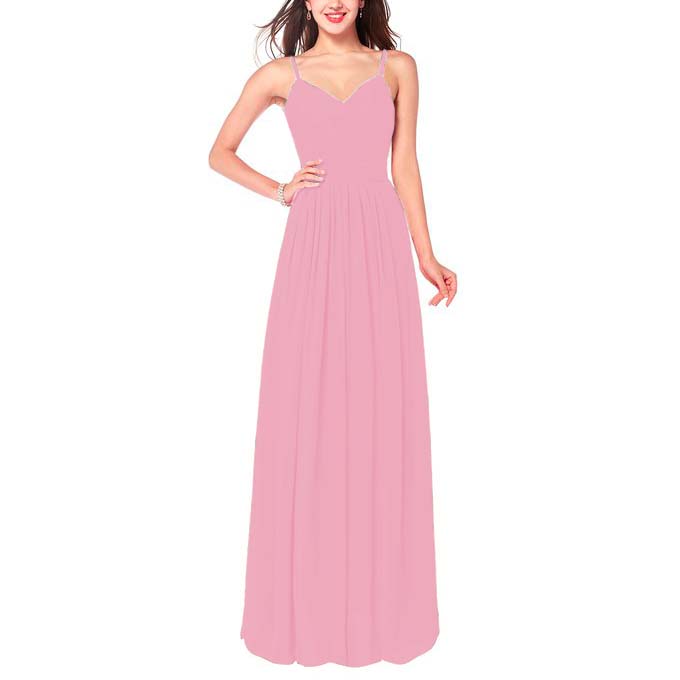 Maxi vestido de tirantes y corte en v