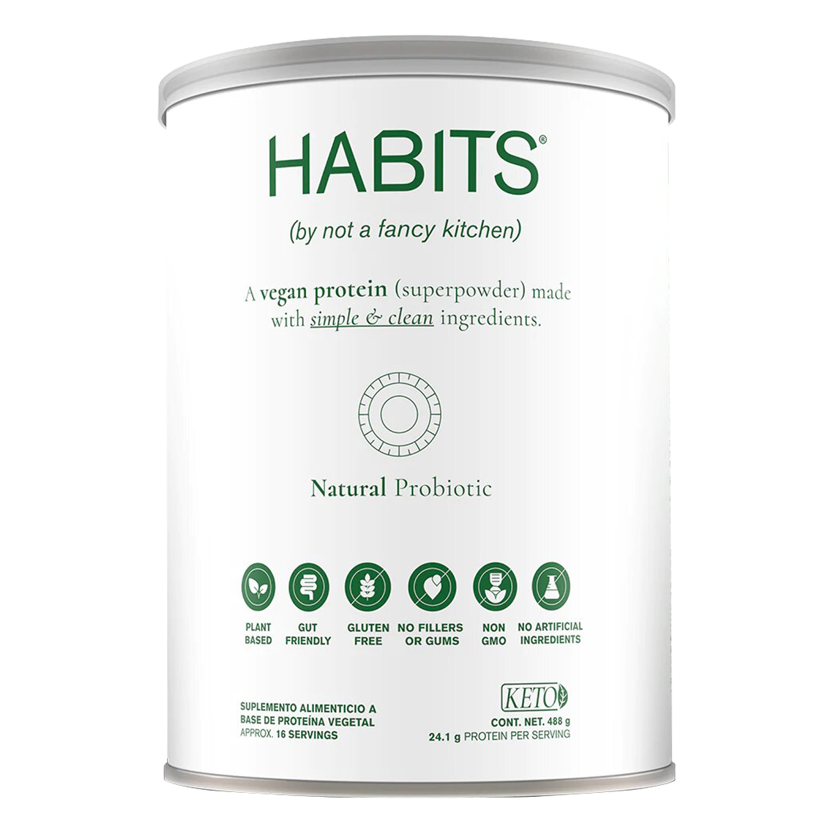 Proteína Vegana Habits  Natural Probiotic 488g