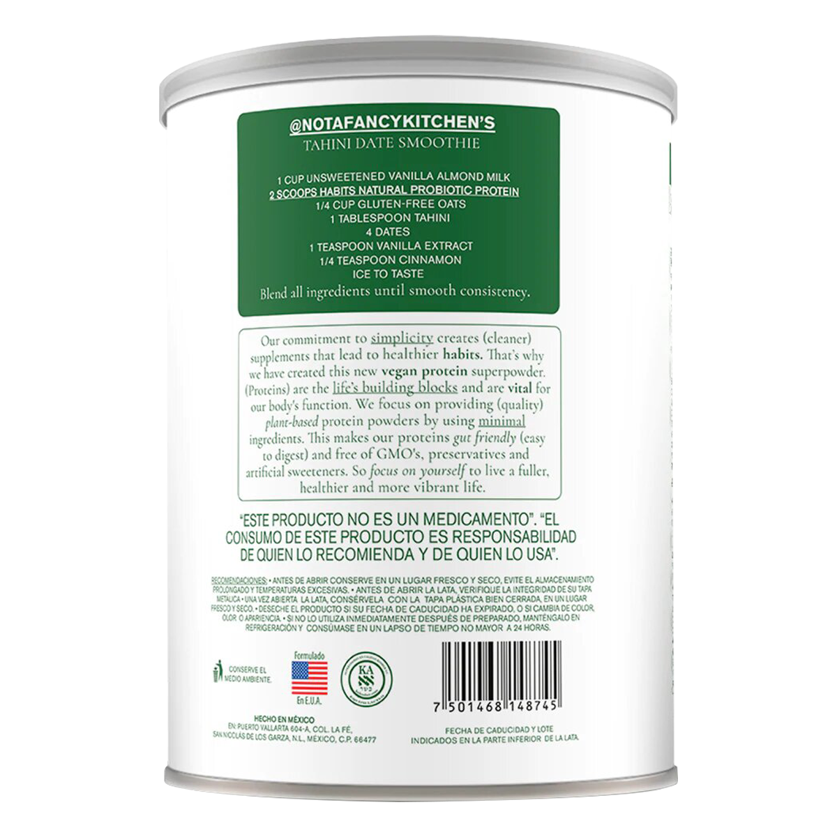 Proteína Vegana Habits  Natural Probiotic 488g