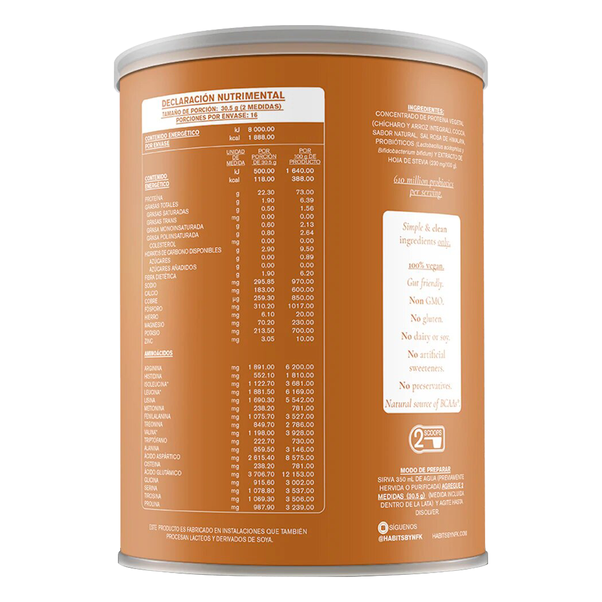 Proteína Vegana Habits Cacao 488g