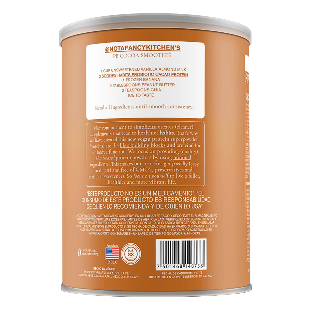 Proteína Vegana Habits Cacao 488g