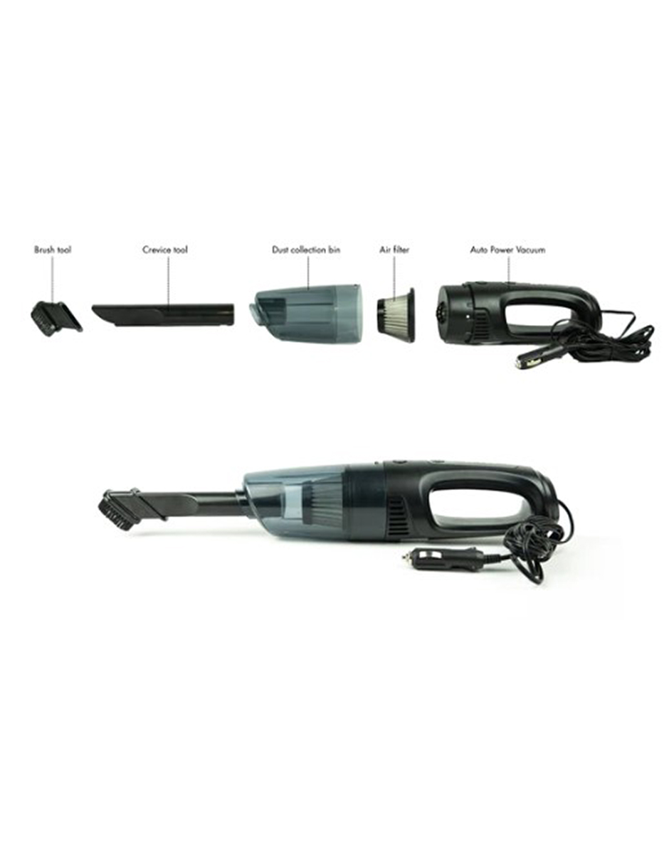 Aspiradora con filtro lavable y extraíble para automóvil Wagan Tech 7202