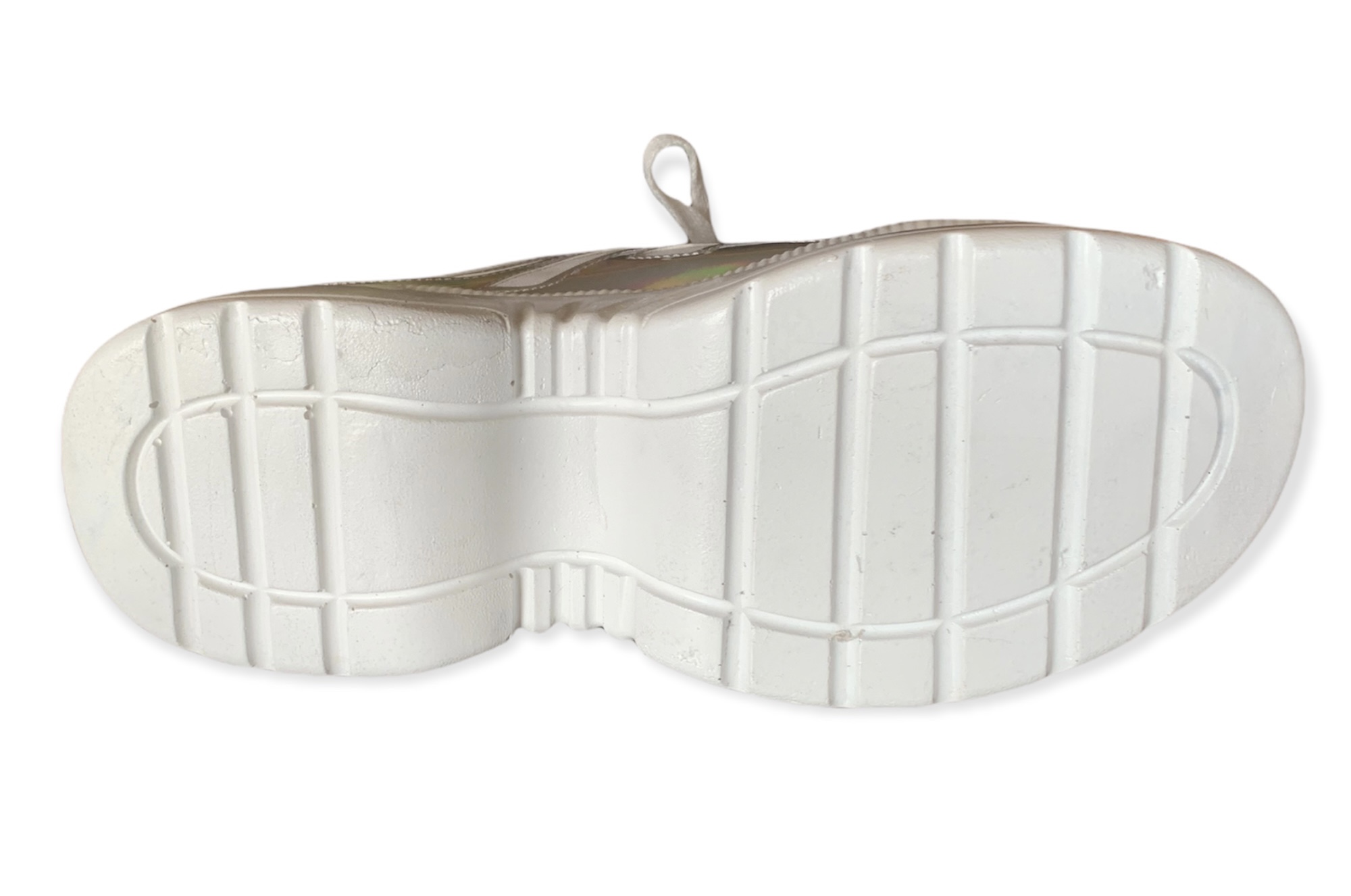 Tenis  De Plataforma De Moda Para Dama Blancos Con Plateado Plataforma 7 cm