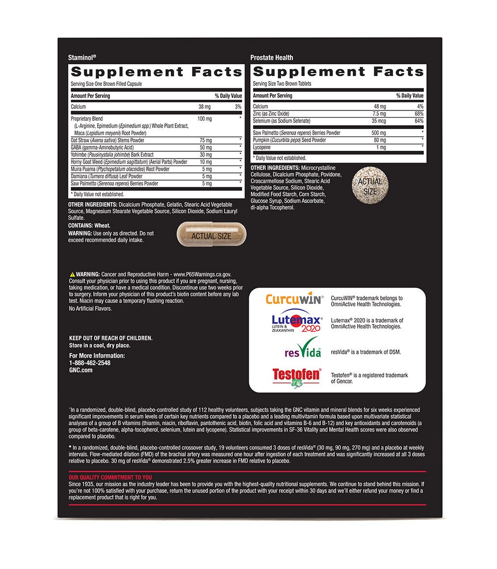 GNC Healthy Testosterone 30 Vitapak Multivitaminico Testosterona 30 dias