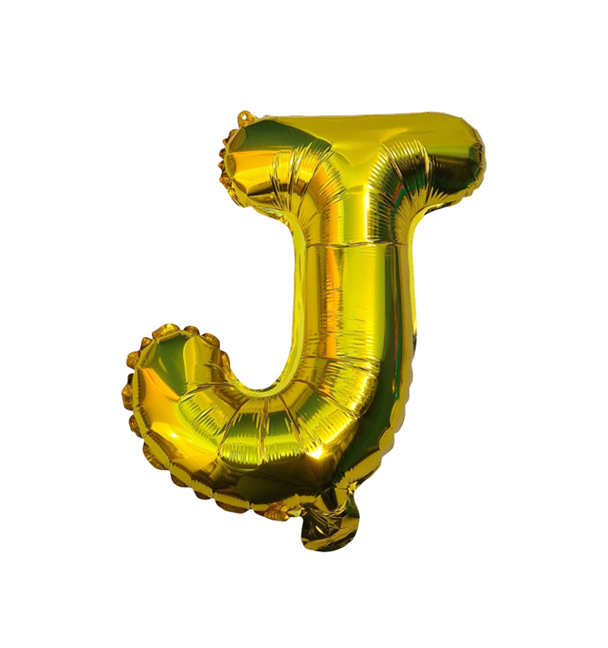 Globos de letra j de papel de aluminio de 14 pulgadas oro plata rose gold azul rey fuchsia