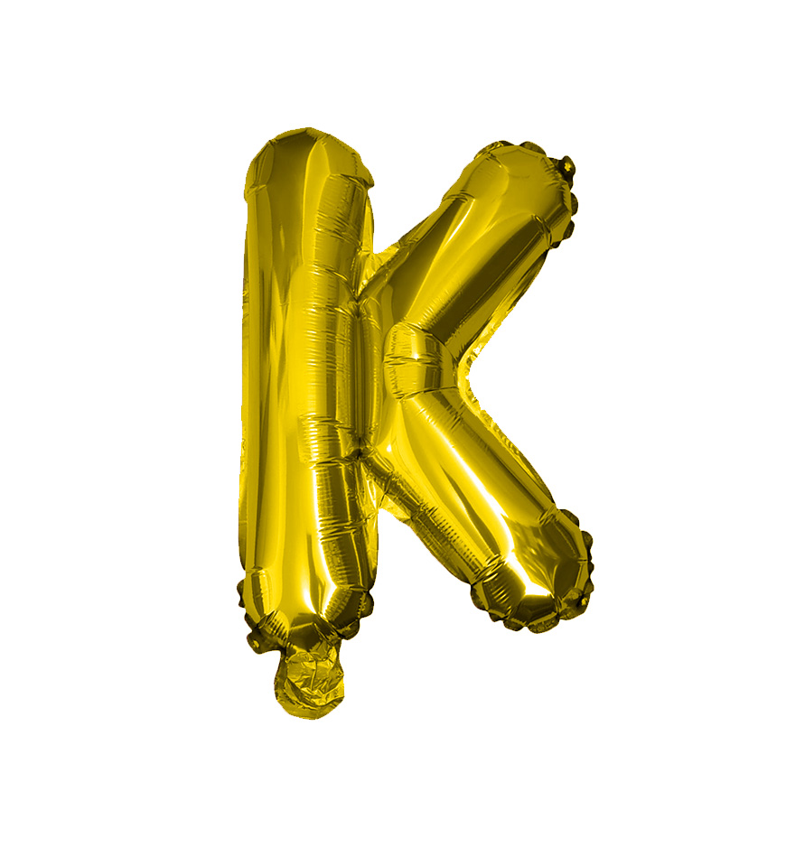 Globos de letra k  de papel de aluminio de 14 pulgadas oro plata rose gold azul rey fuchsia 