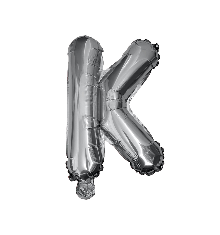 Globos de letra k  de papel de aluminio de 14 pulgadas oro plata rose gold azul rey fuchsia 