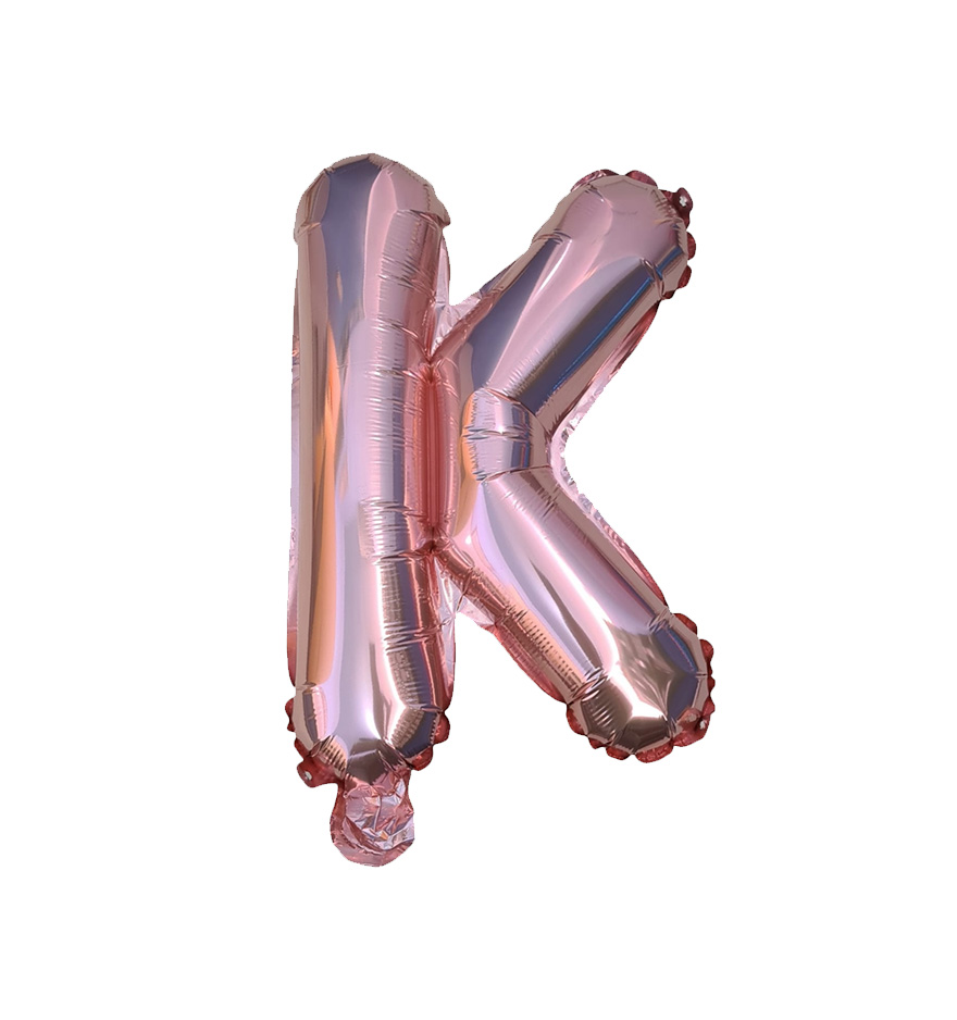 Globos de letra k  de papel de aluminio de 14 pulgadas oro plata rose gold azul rey fuchsia 