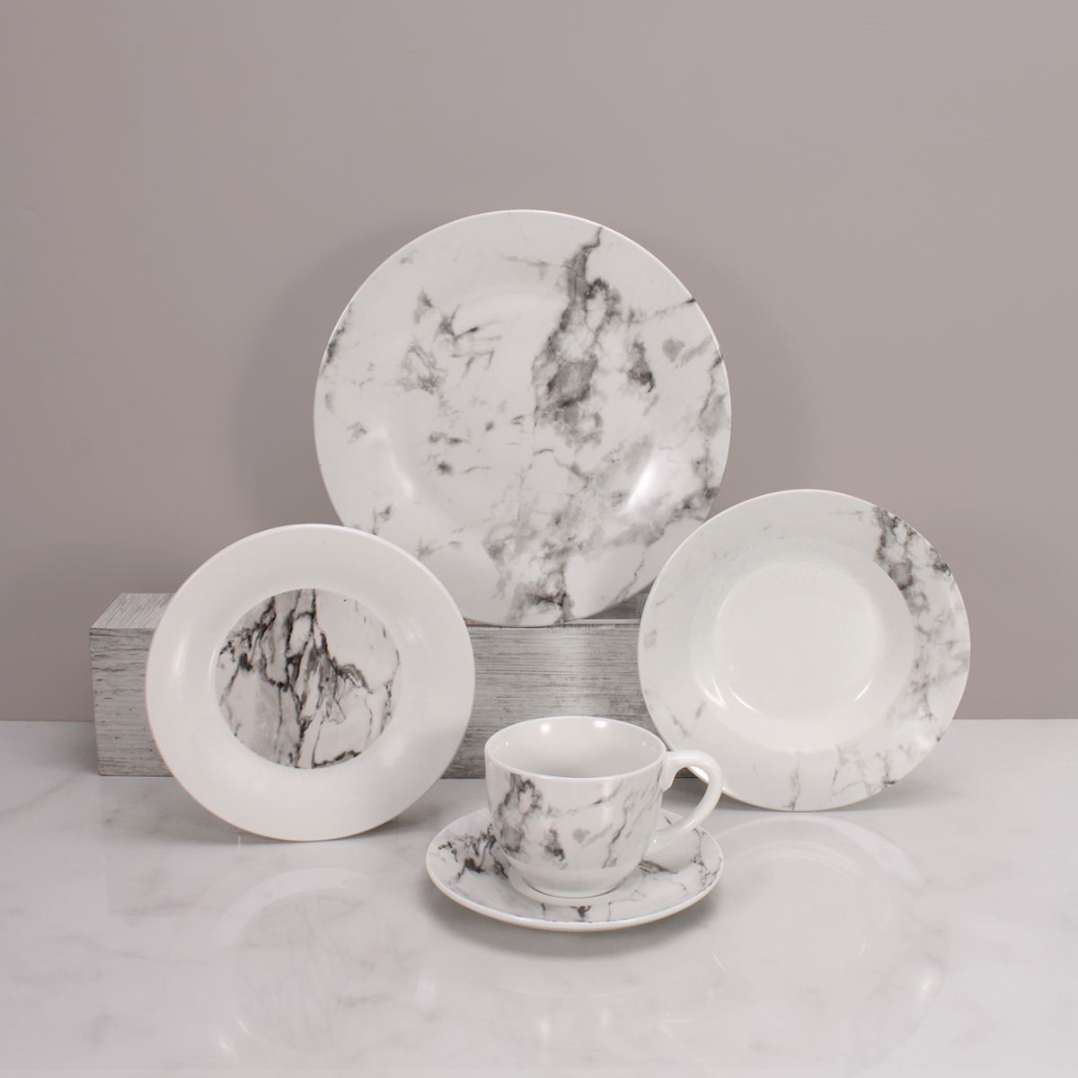 Vajilla de Porcelana Crown Baccara GRAYMINE 20 piezas