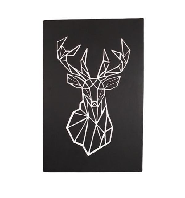 Cuadro decorativo pintado a mano Galería Oneris CIERVO GEOMETRICO 100x80