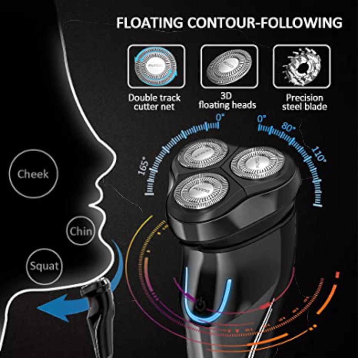Afeitadora eléctrica FLYCO Wet  Dry Eléctrica para hombres Negro