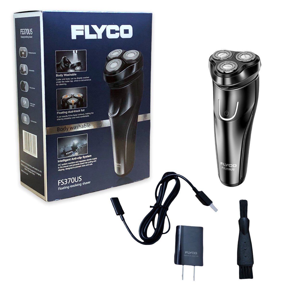 Afeitadora eléctrica FLYCO Wet  Dry Eléctrica para hombres Negro