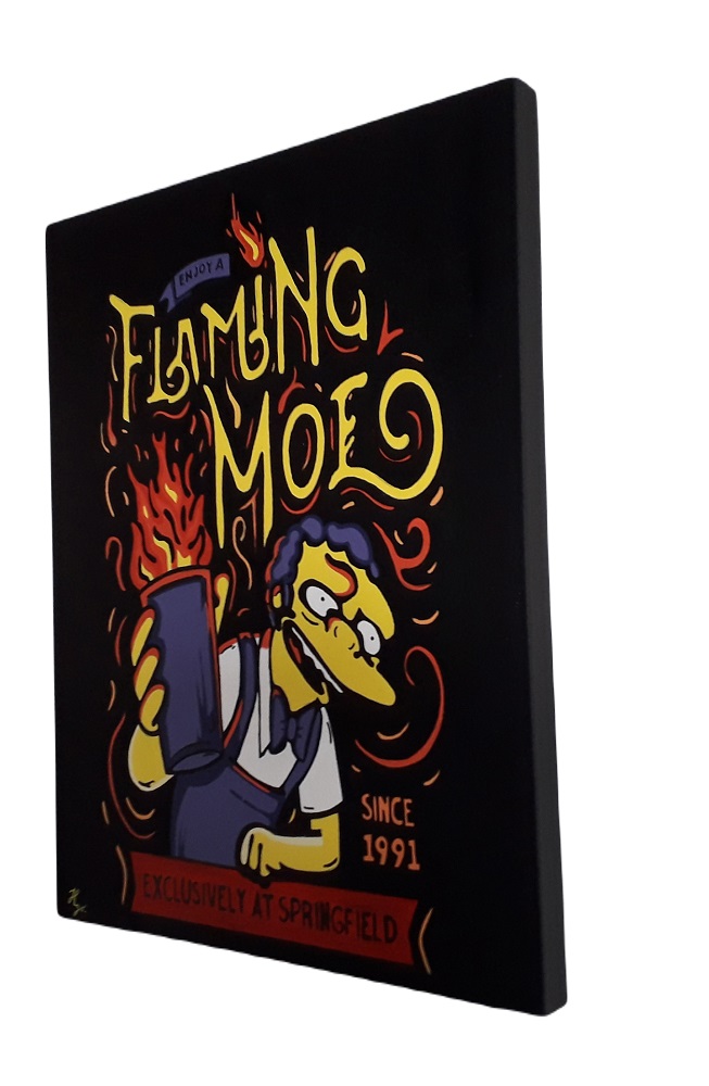 Cuadro decorativo pintado a mano Galería Oneris  LLAMARADA MOE/ LLAMARADA HOMERO 100x80