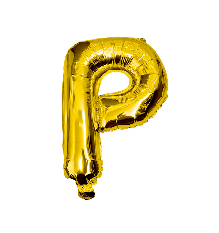 Globos de letra p  de papel de aluminio de 14 pulgadas oro plata rose gold azul rey fuchsia