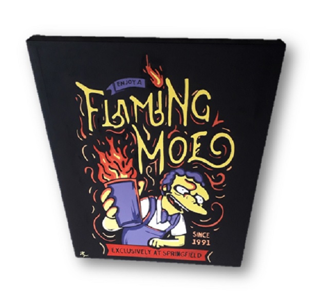 Cuadro decorativo pintado a mano Galería Oneris  LLAMARADA MOE/ LLAMARADA HOMERO 100x80