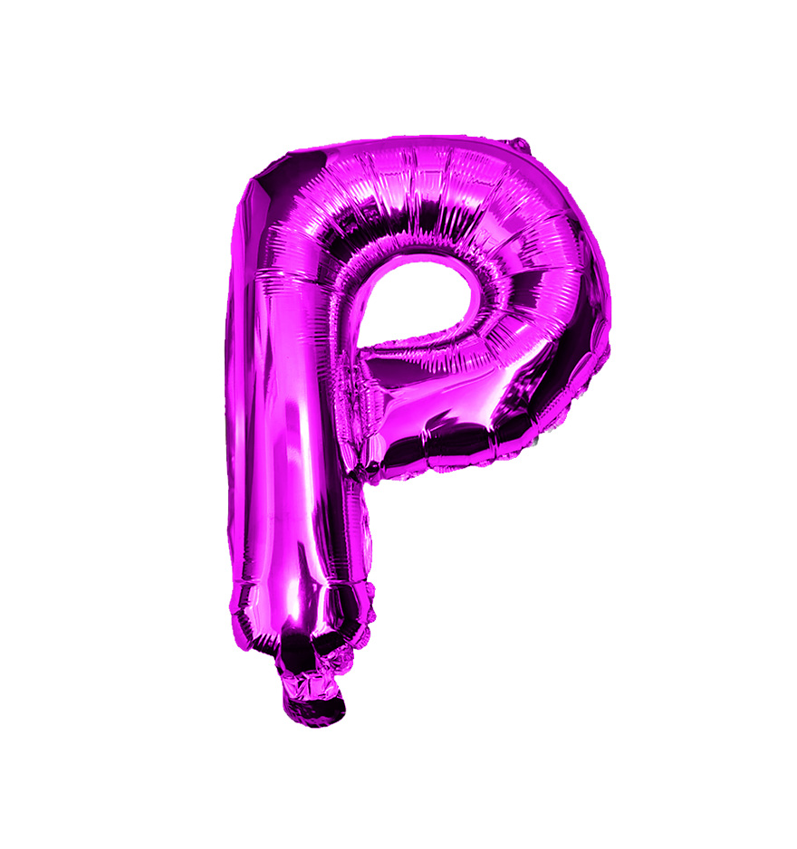 Globos de letra p  de papel de aluminio de 14 pulgadas oro plata rose gold azul rey fuchsia