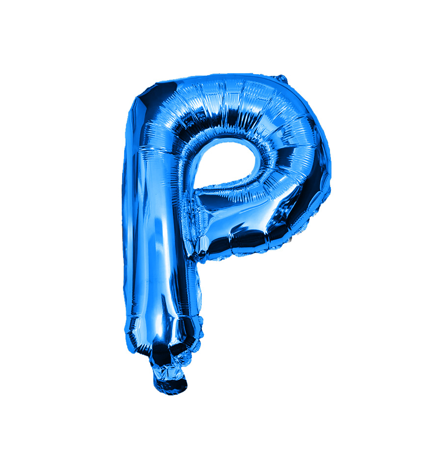 Globos de letra p  de papel de aluminio de 14 pulgadas oro plata rose gold azul rey fuchsia