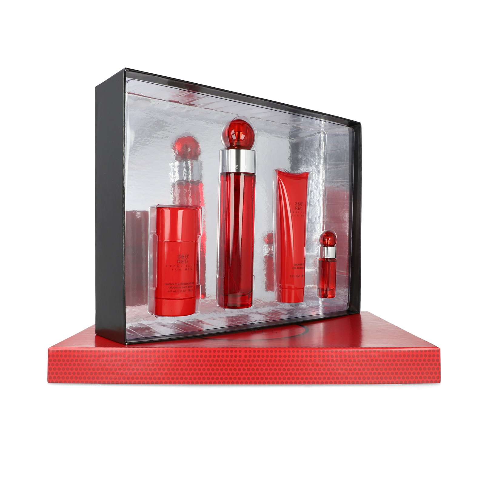 Perfume Set 360' red 4pzs EDT/Desodorante/Shower gel/Mini EDT