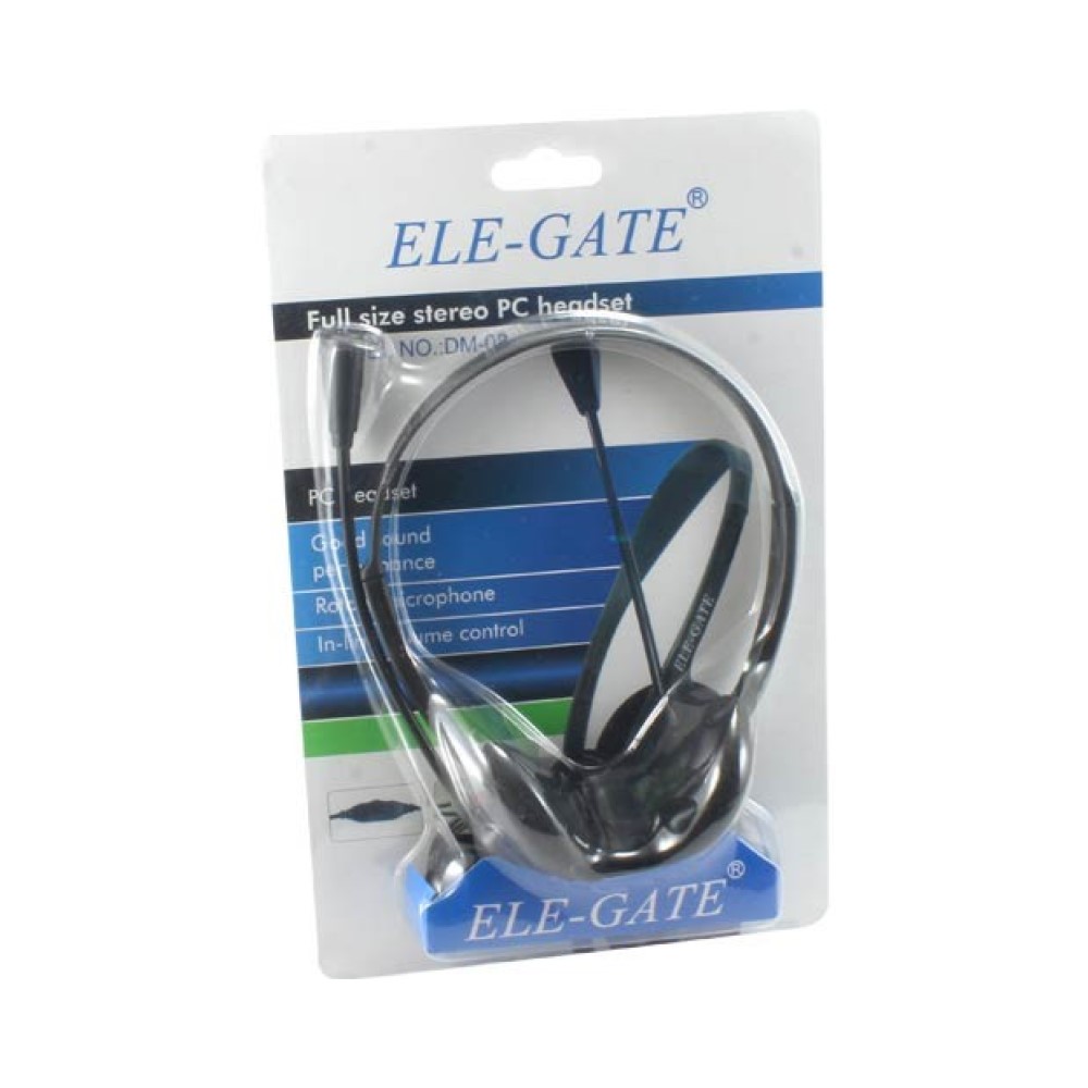 Audífonos De Diadema Con Micrófono 3.5mm Ele-Gate DM08 Color Negro