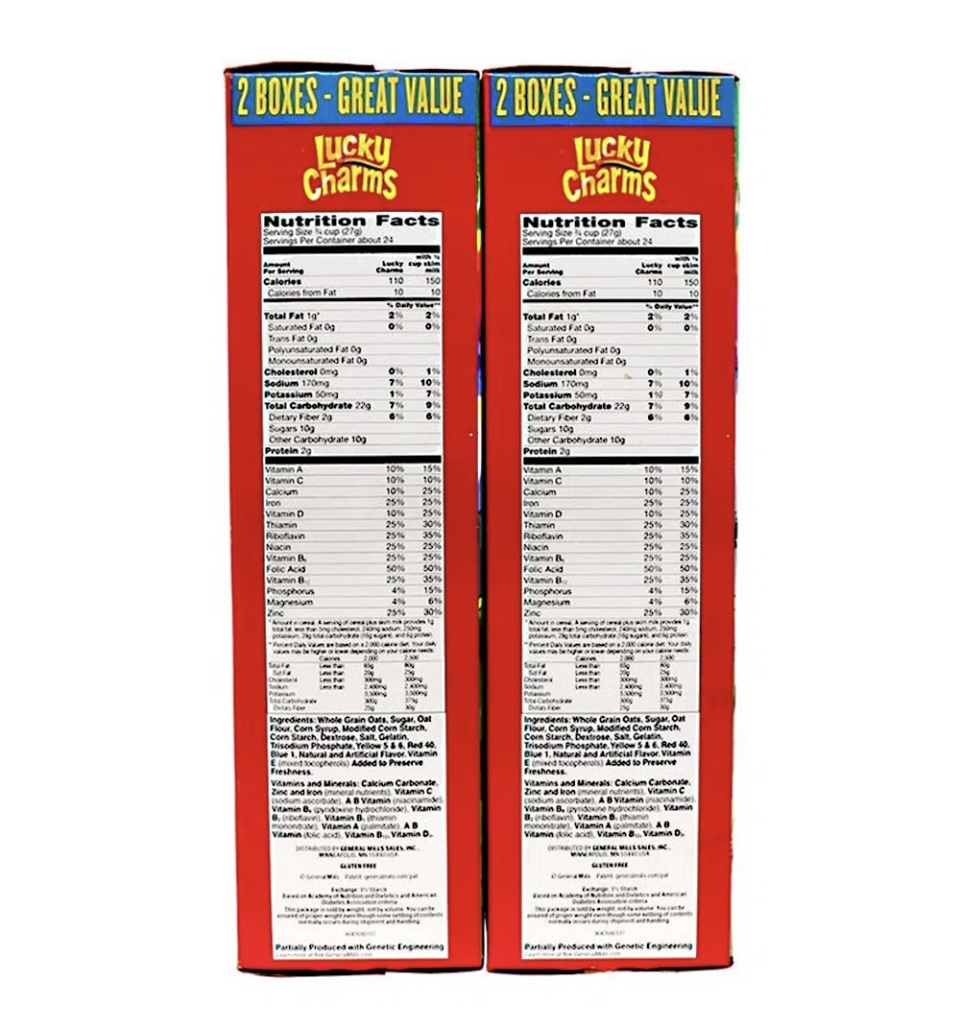 Cereal Lucky Charms 2 pack 1.3 kg total 