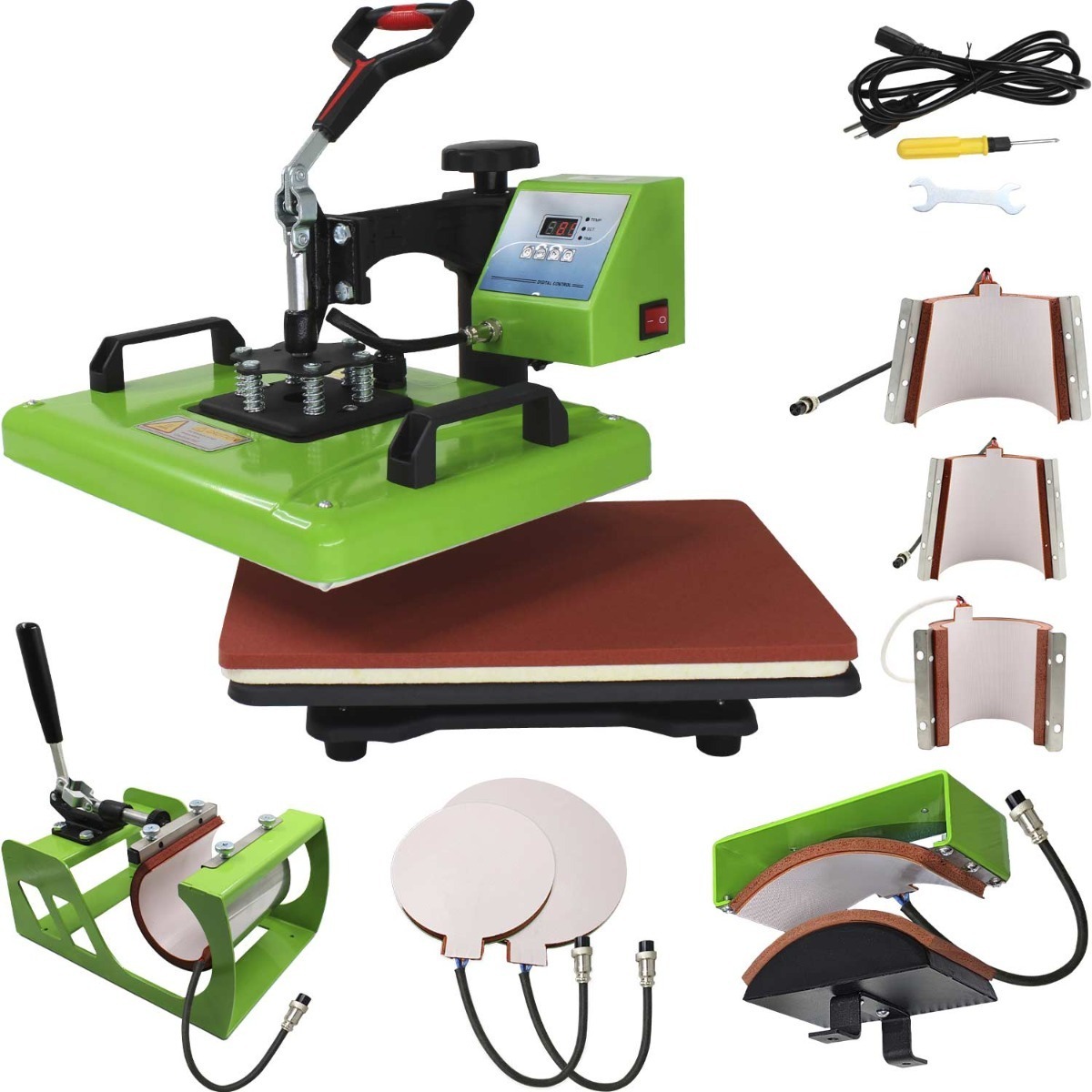 Maquina Sublidaora Kit Sublimacion 8 En 1 Plancha 30 X 40 Tazas Gorras Playeras Gutstark