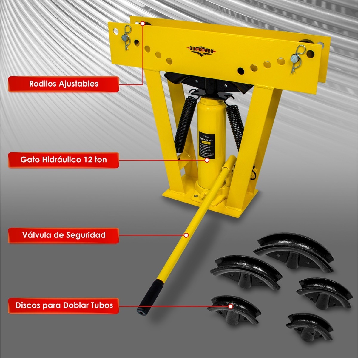 Dobladora Tubo Manual Hidraulica 12 T Industrial 1/2 A 22 In