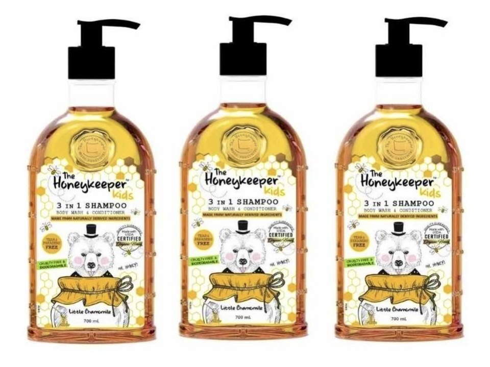 Shampoo orgánico The Honey Keeper para bebés, niños, 3 pack 