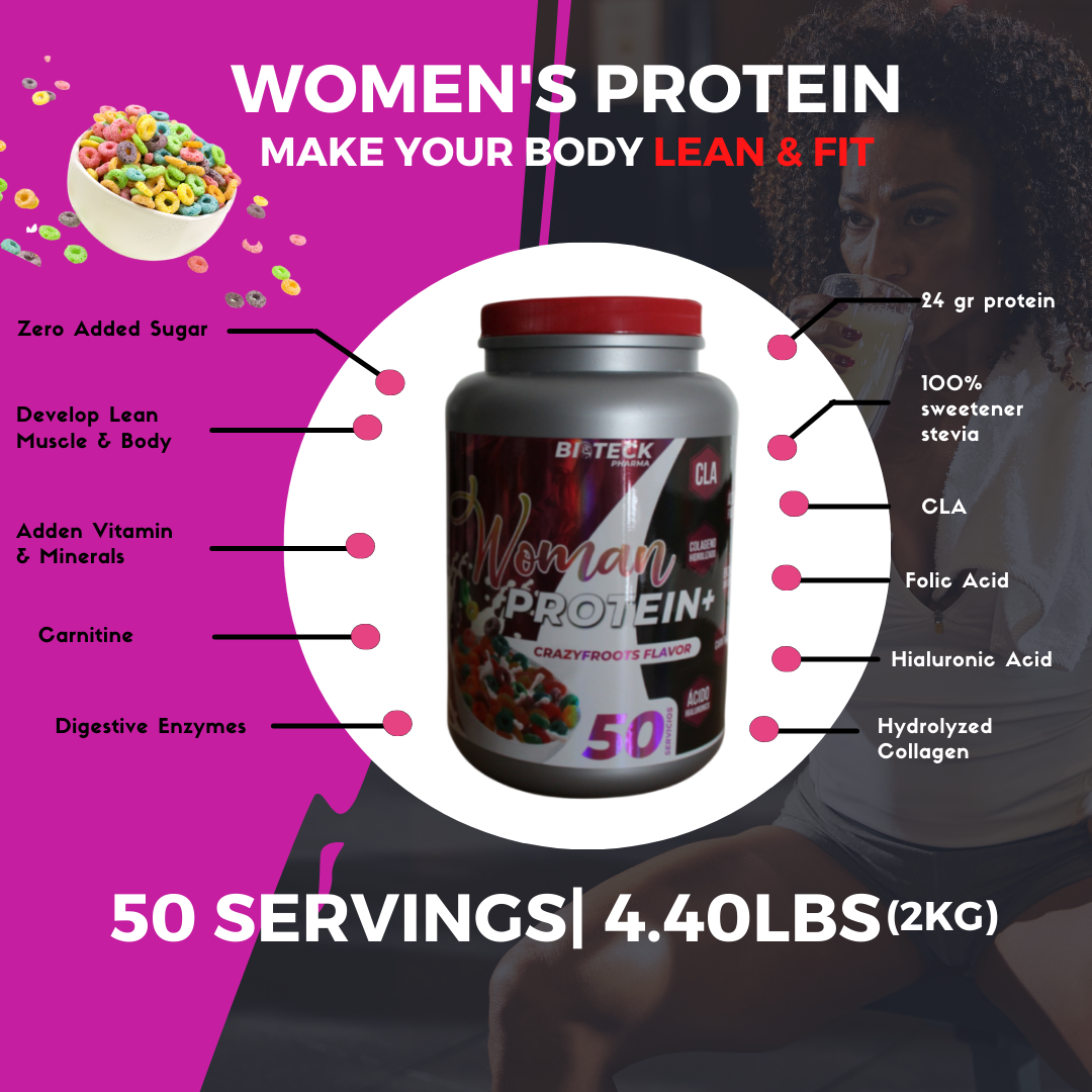 BIOTECKPHARMA | Woman protein sabor cereales frutales de 2 kg