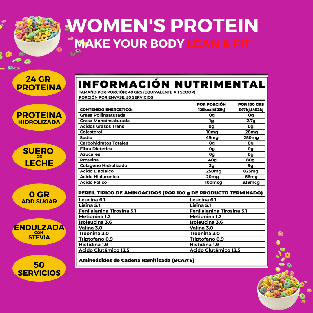 BIOTECKPHARMA | Woman protein sabor cereales frutales de 2 kg