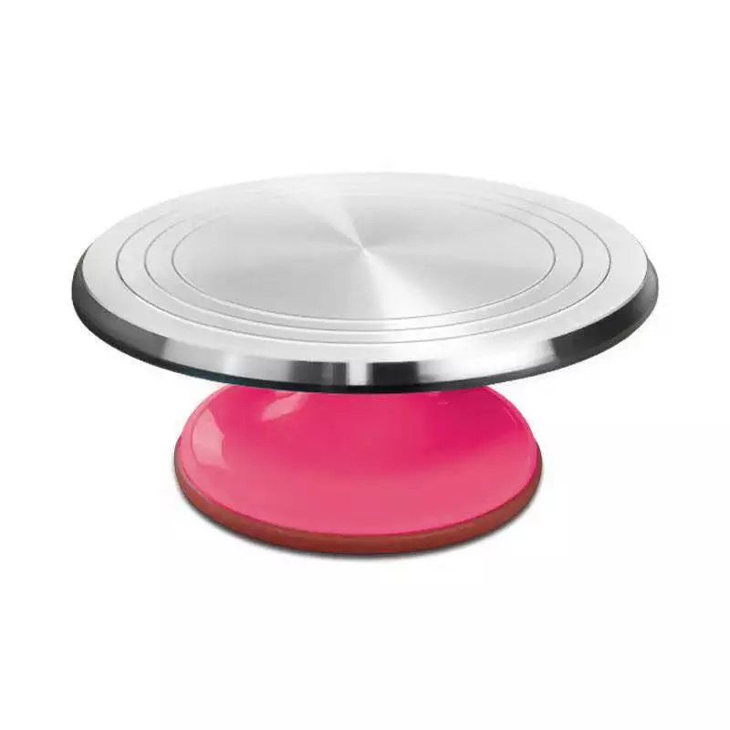 Base Giratoria Para Decorar Pasteles Profesional Acero Inox ROSA