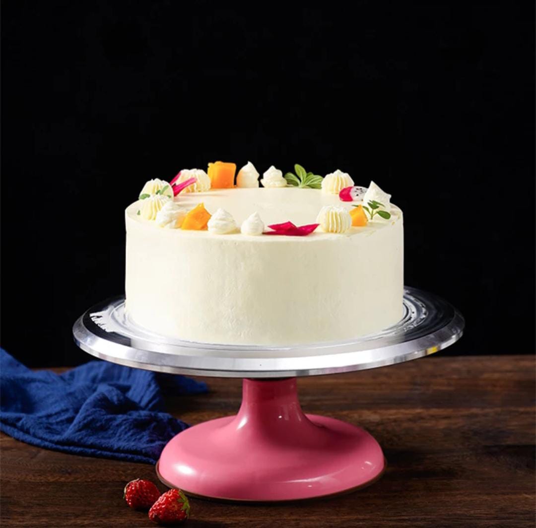 Base Giratoria Para Decorar Pasteles Profesional Acero Inox ROSA