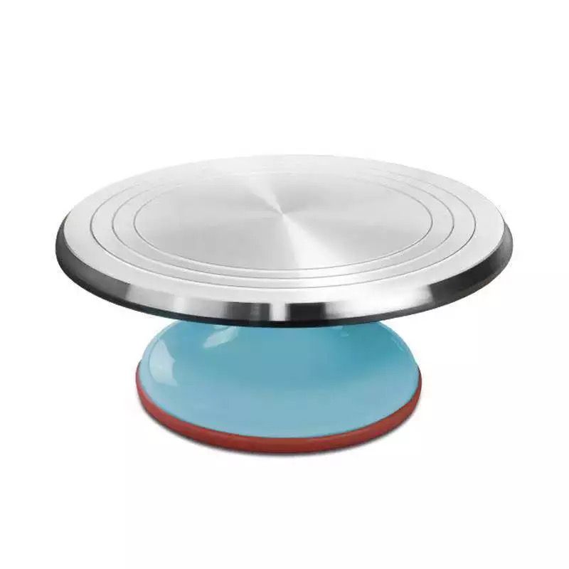 Base Giratoria Para Decorar Pasteles Profesional Acero Inox AZUL
