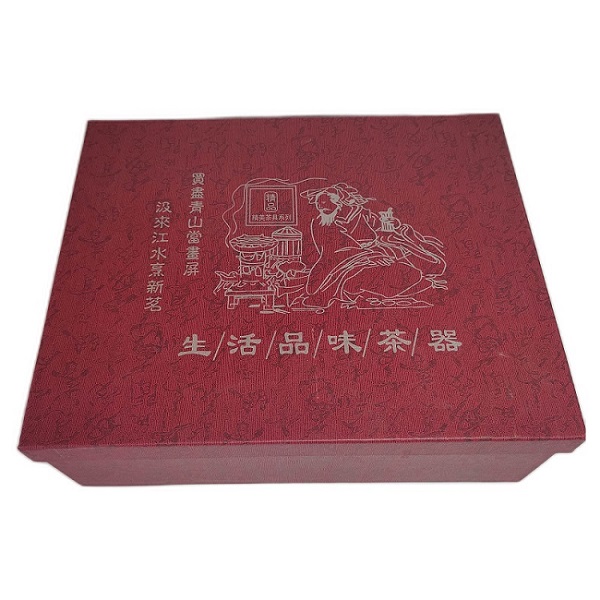 Juego de Té  Diseño Floral Rojo Hermosa Caja para Regalo con Tetera 750ml y 6 Vasos de Cerámica