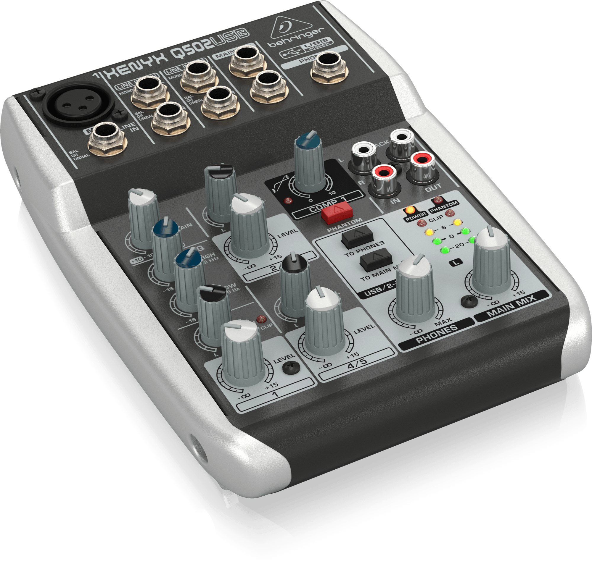 Mezcladora de 5 Canales Con Interfaz USB Behringer Xenyx Q502USB