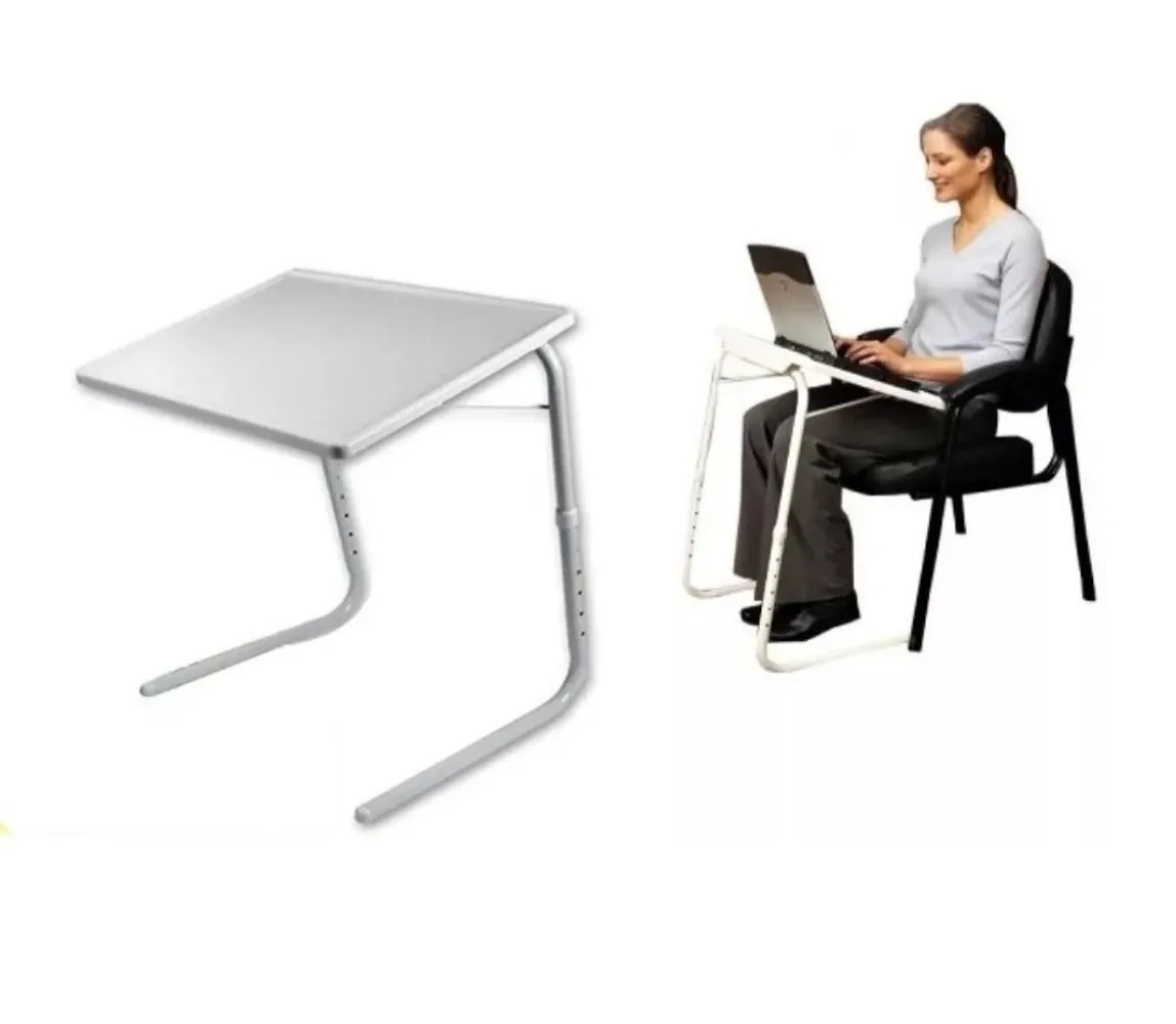 Mesa Plegable Portatil Table Mate TV Ajustable a 6 Alturas con Porta Vaso