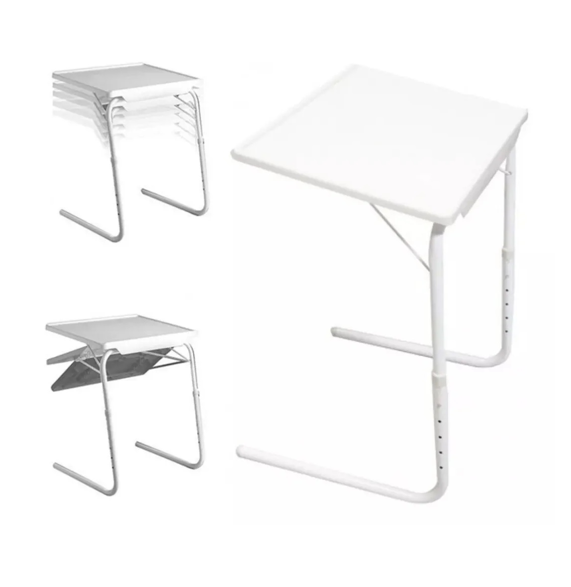 Mesa Plegable Portatil Table Mate TV Ajustable a 6 Alturas con Porta Vaso