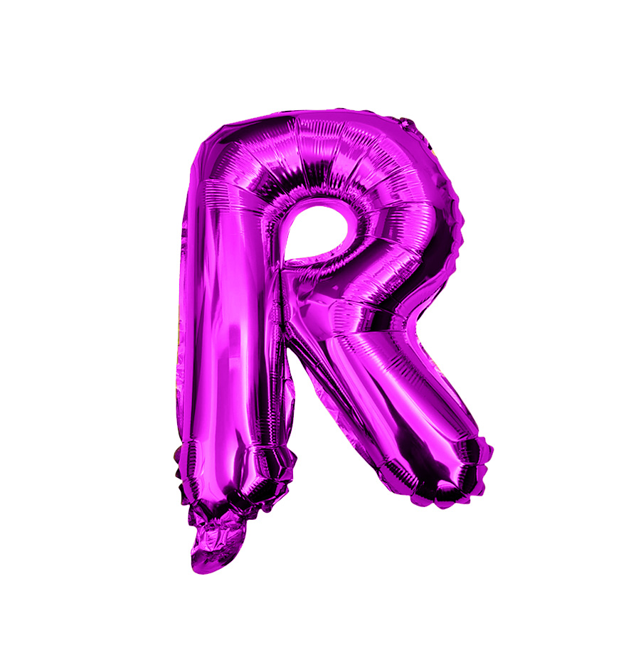 Globos de letra r  de papel de aluminio de 14 pulgadas oro plata rose gold azul rey fuchsia 
