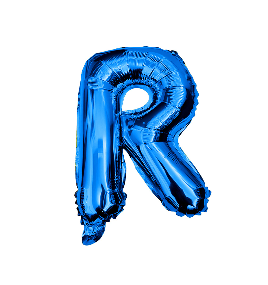 Globos de letra r  de papel de aluminio de 14 pulgadas oro plata rose gold azul rey fuchsia 