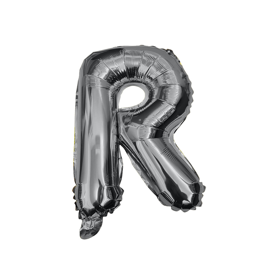 Globos de letra r  de papel de aluminio de 14 pulgadas oro plata rose gold azul rey fuchsia 