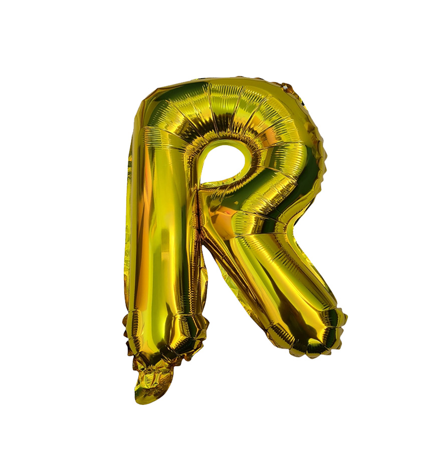 Globos de letra r  de papel de aluminio de 14 pulgadas oro plata rose gold azul rey fuchsia 
