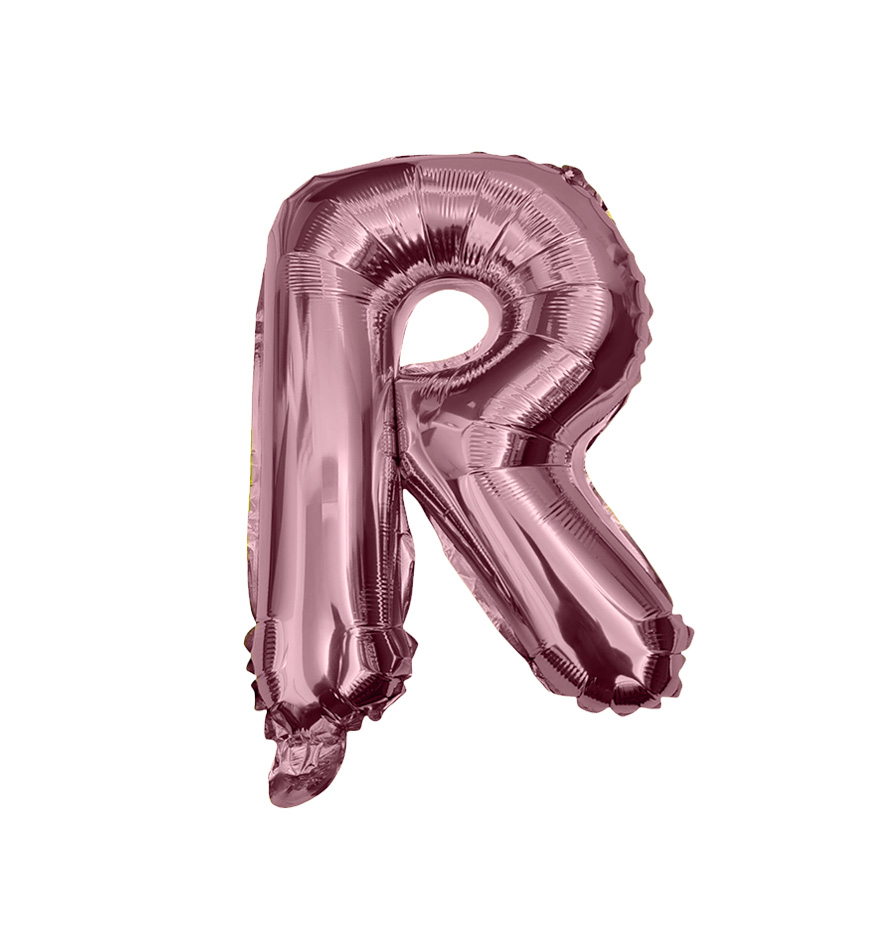 Globos de letra r  de papel de aluminio de 14 pulgadas oro plata rose gold azul rey fuchsia 